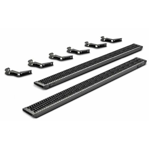 N-Fab Rear Bumper Mount Agressive Tread Textured Powder Coated Black Aluminum With Aluminum End Caps GFM07VR-TX